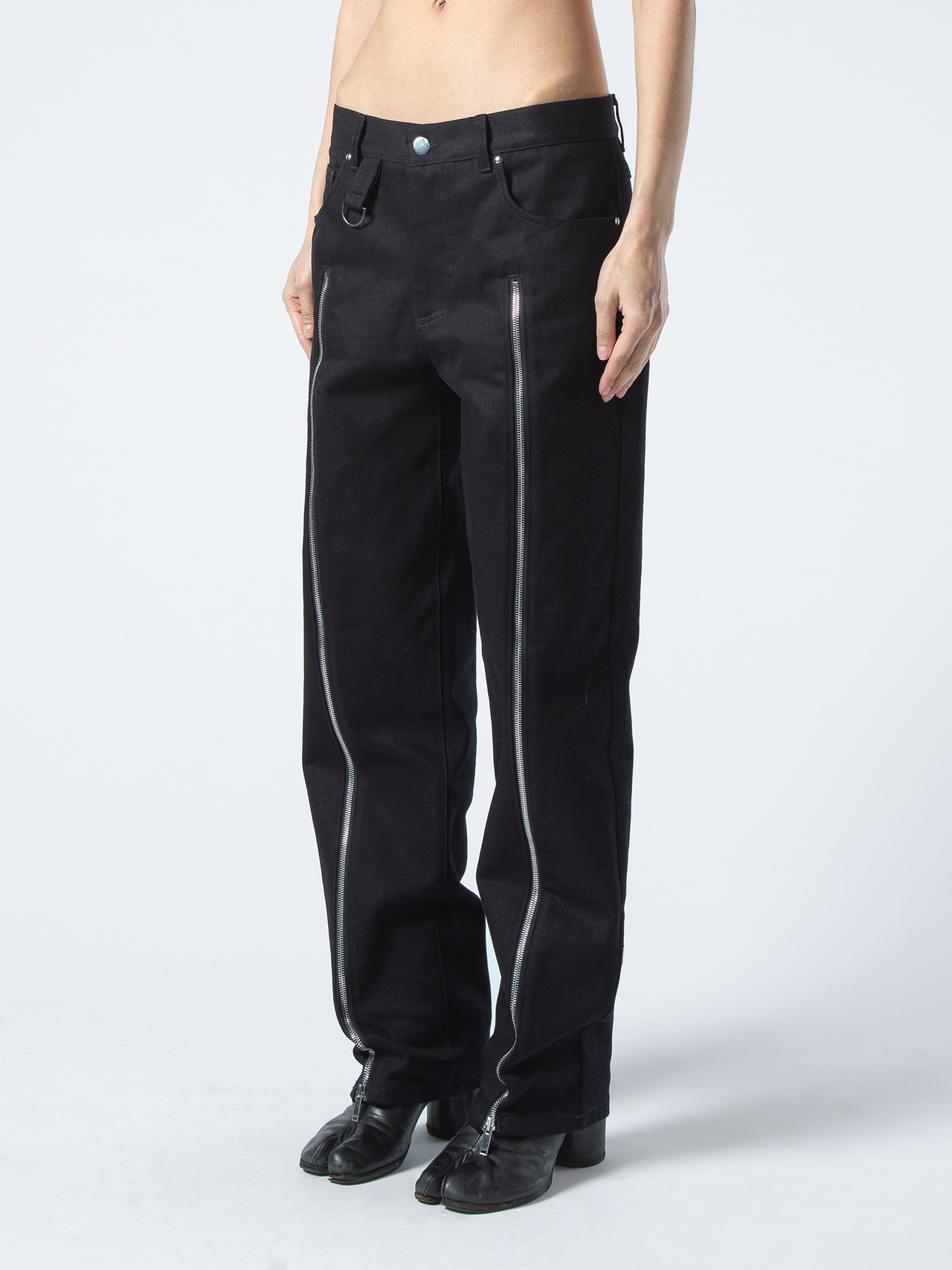Structured Form Zip Denim Broek - Fase 02