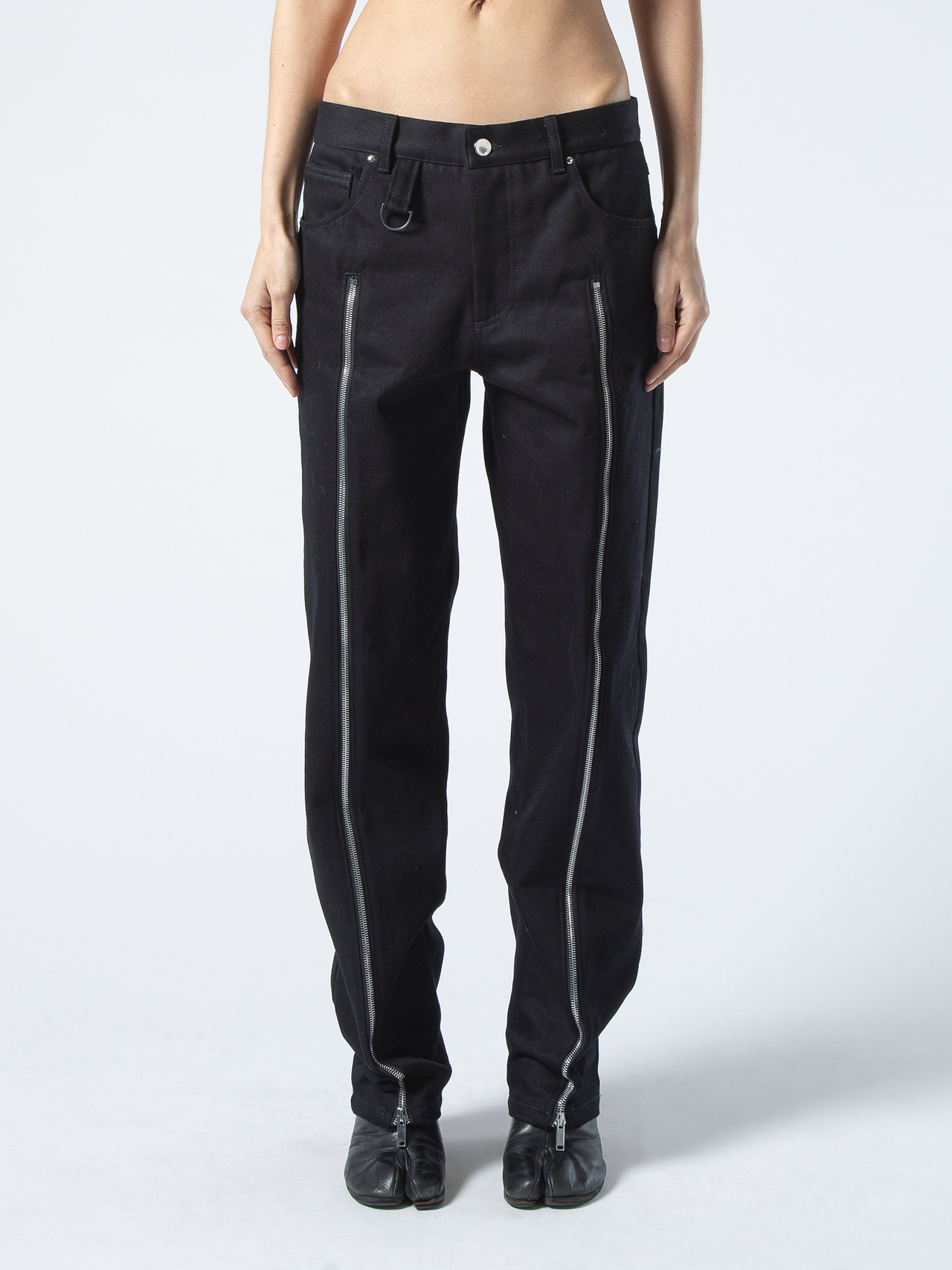 Structured Form Zip Denim Broek - Fase 02