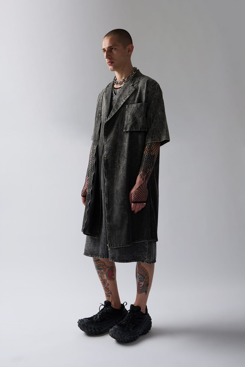 ACID WASH DENIM SHORTSLEEVE JACKET – Gauhar Ali