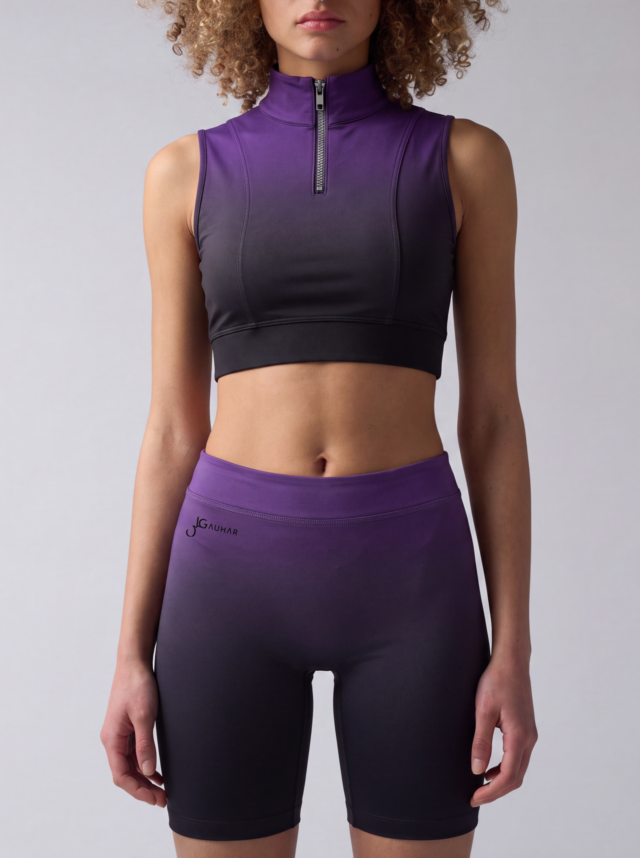 Gestructureerde Formele Crop Top met Ritssluiting - Editie 02