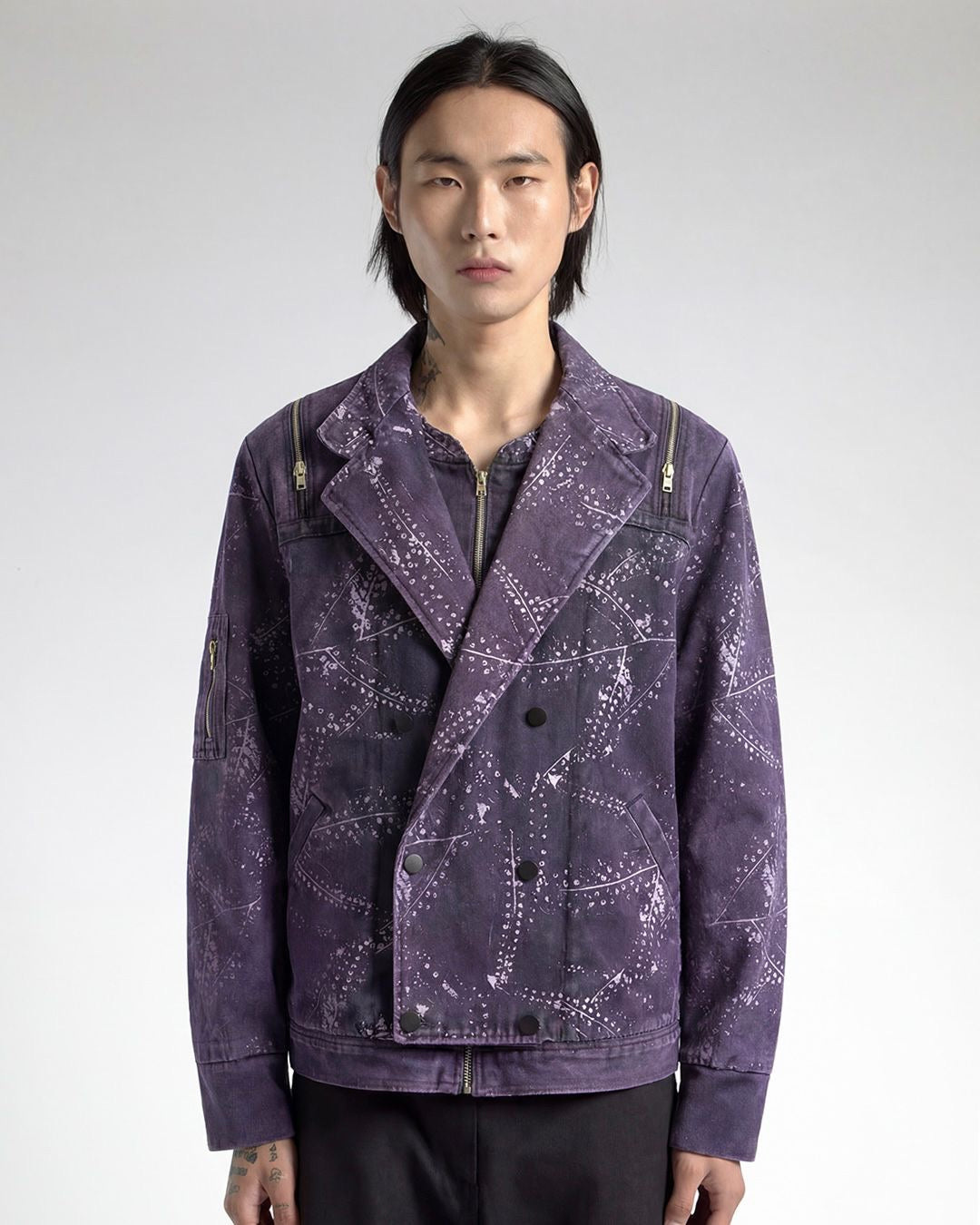 WASHED LASERED PURPLE JACKET