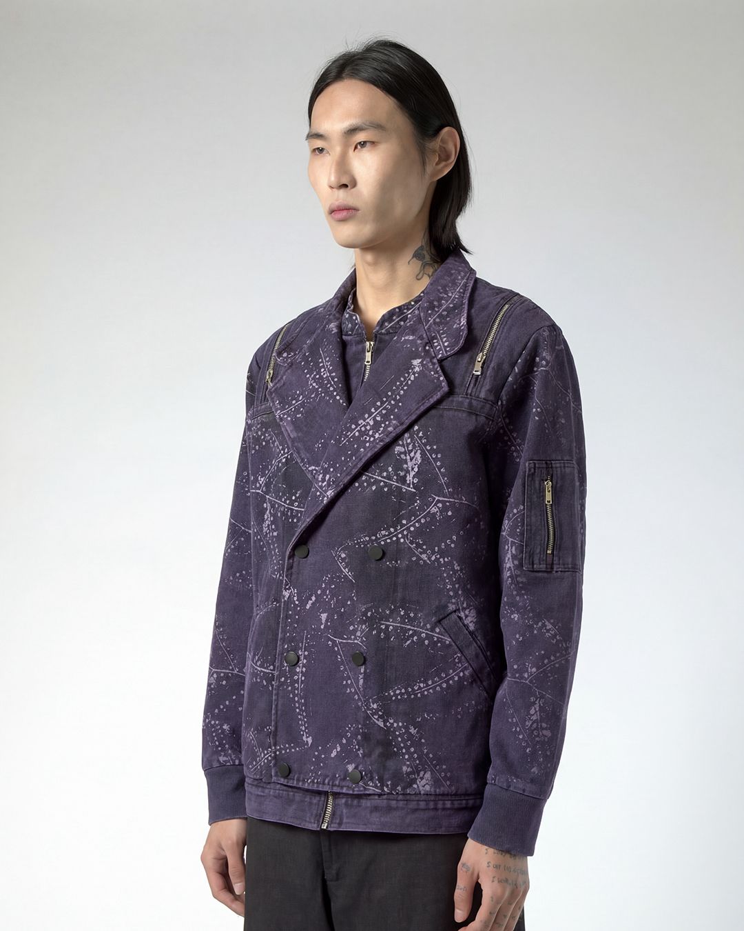 WASHED LASERED PURPLE JACKET