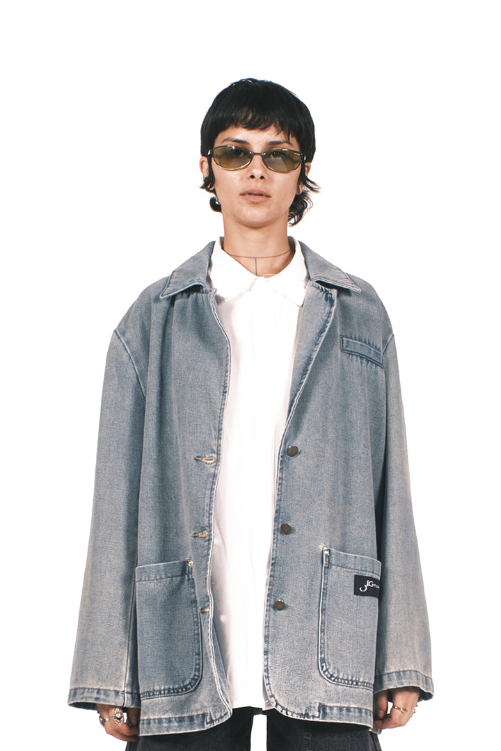 LIGHT BLUE ACID WASH DENIM JACKET