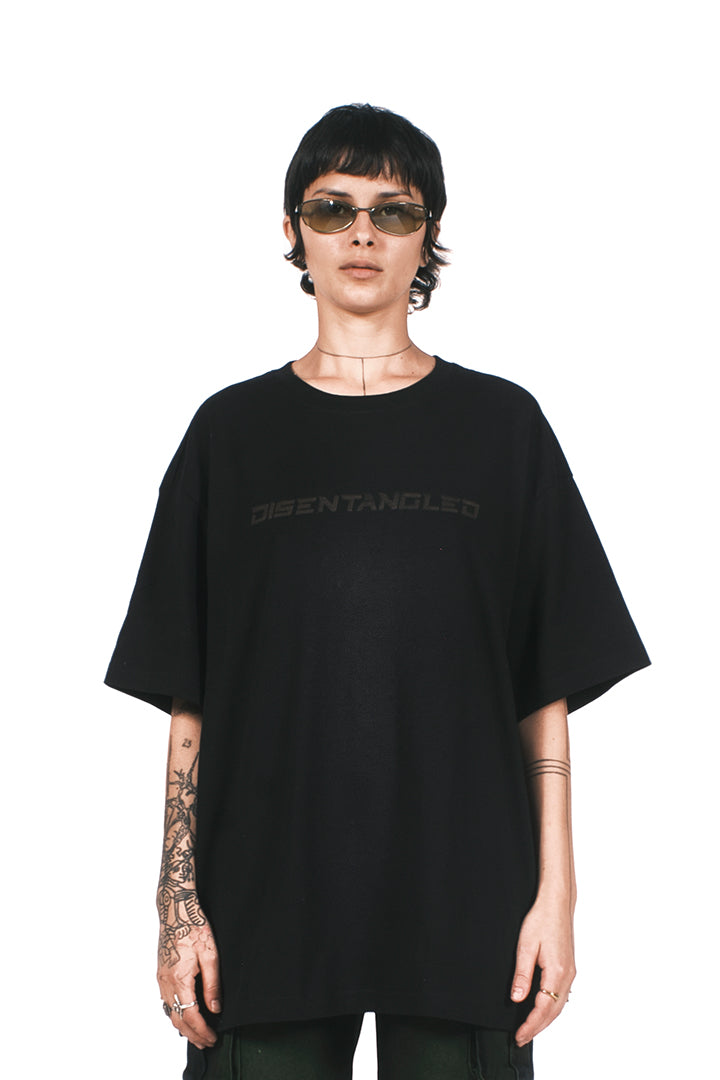 BLACK DISENTANGLED T-SHIRT