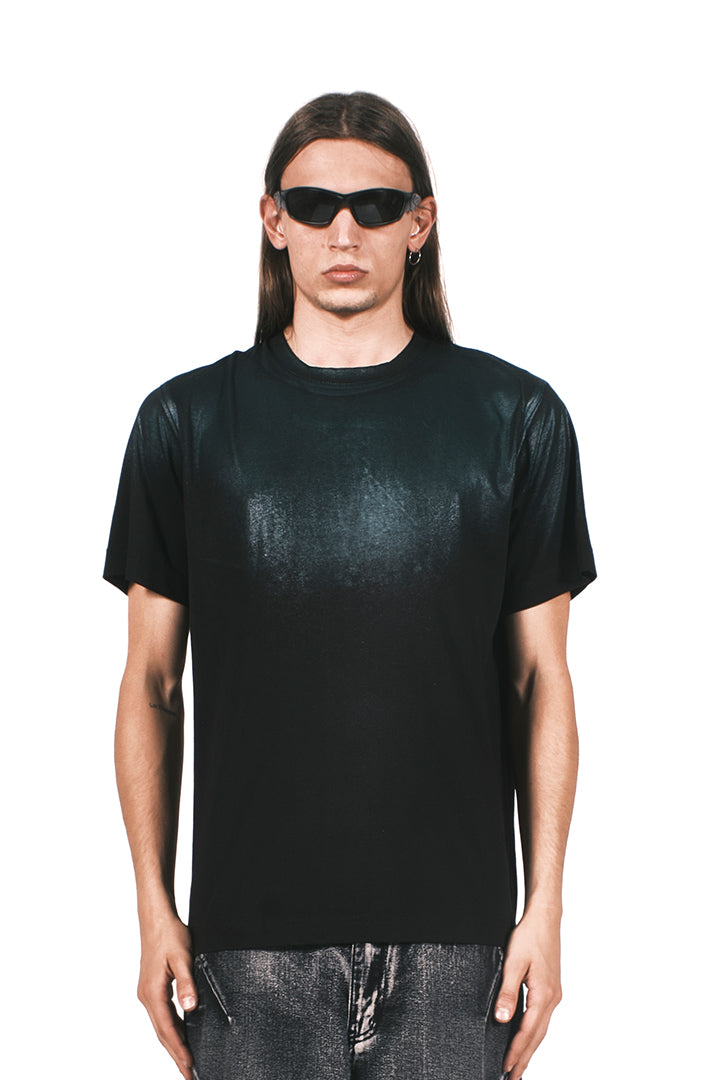 PETROL GREEN LAMITEX BLACK T-SHIRT