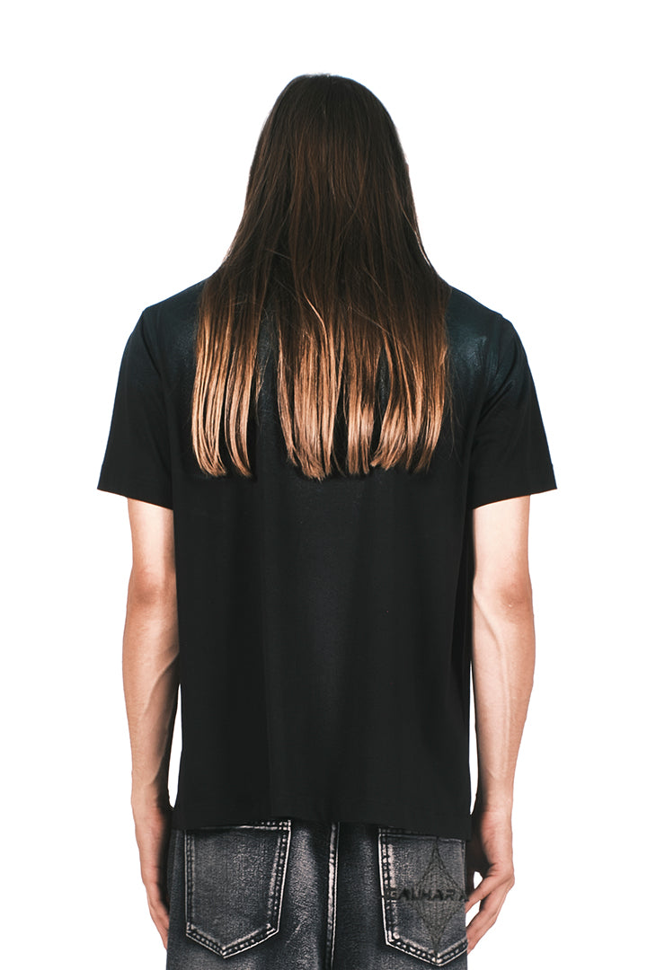 PETROL GREEN LAMITEX BLACK T-SHIRT