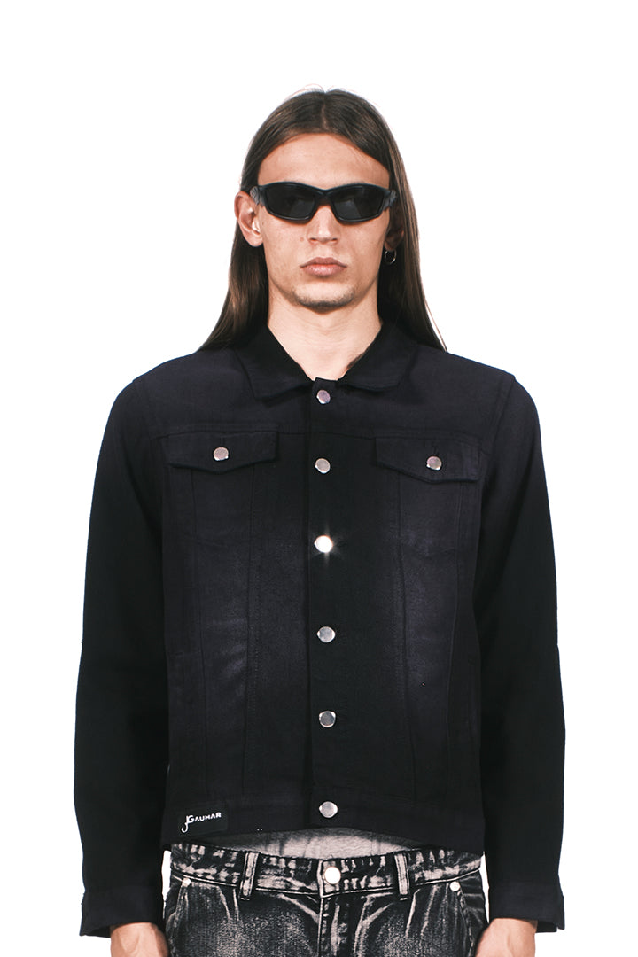 BLACK STONE WASH DENIM JACKET – Gauhar Ali
