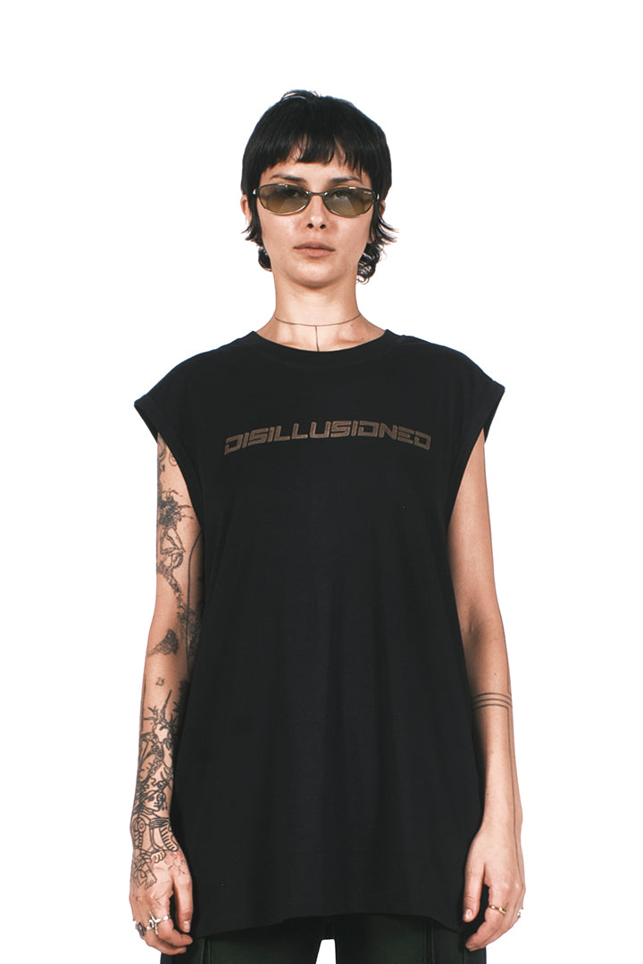 BLACK DISILLUSIONED TANK TOP