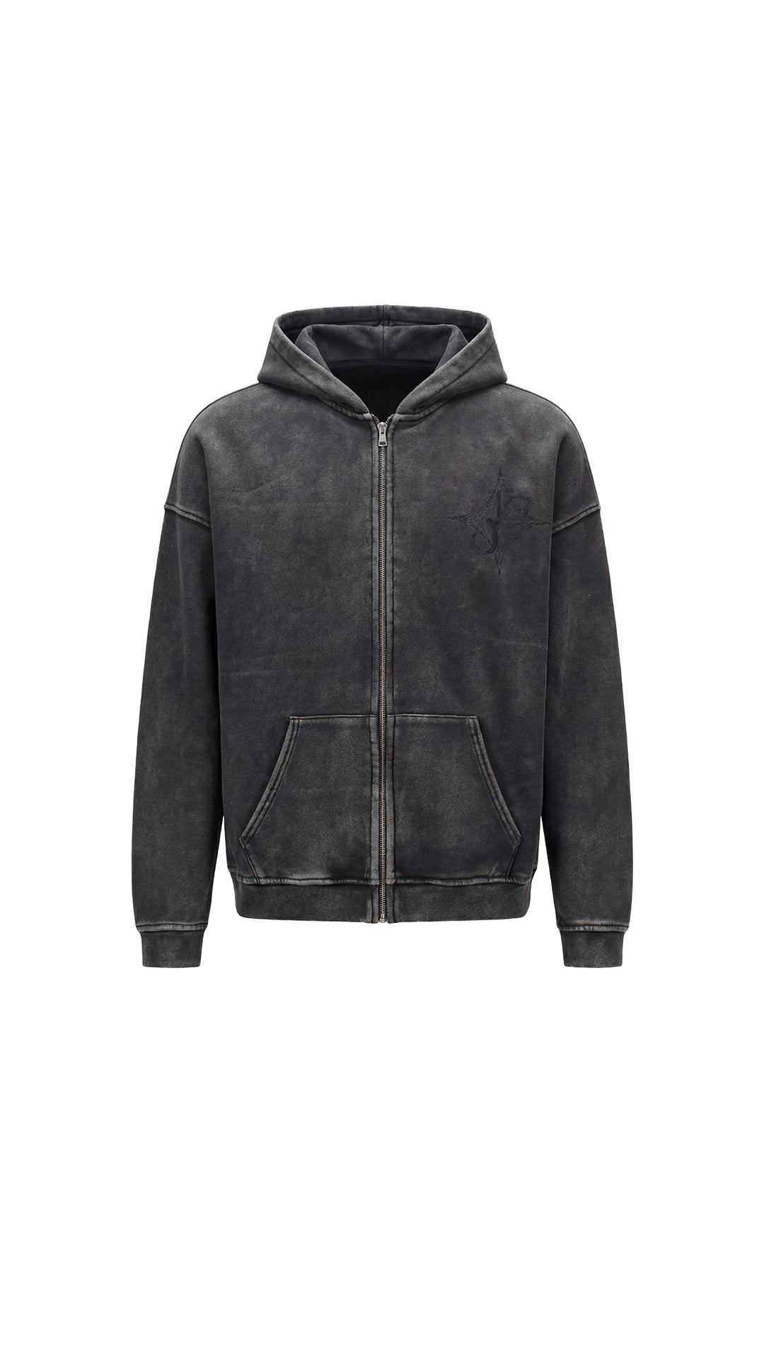 ZIPPERED WAXED HOODIE