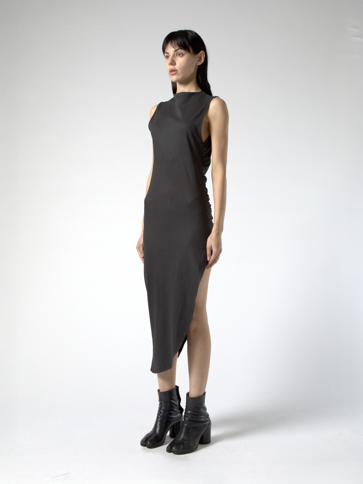 SLEEVELESS ASYMMETRIC MINI DRESS