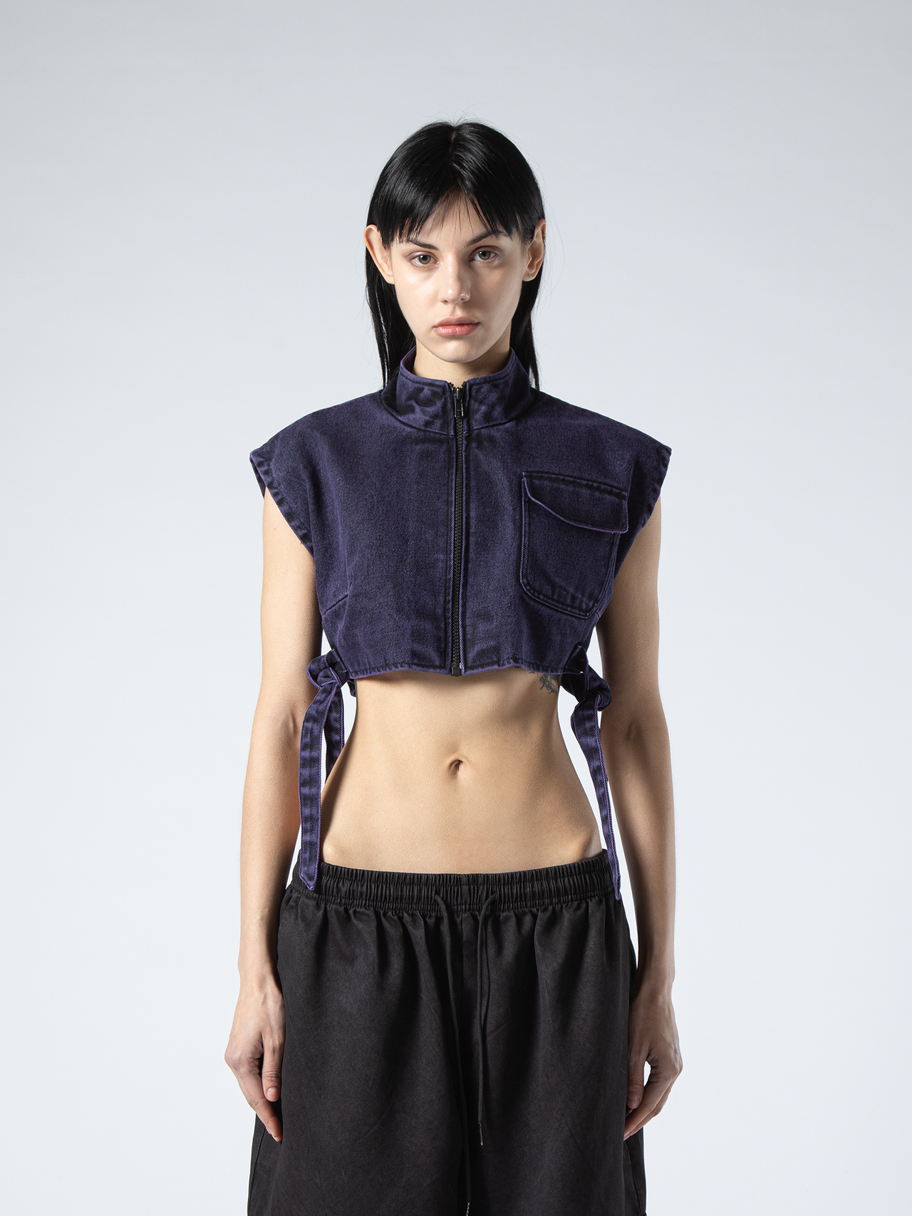 CROPPED PURPLE ZIP VEST