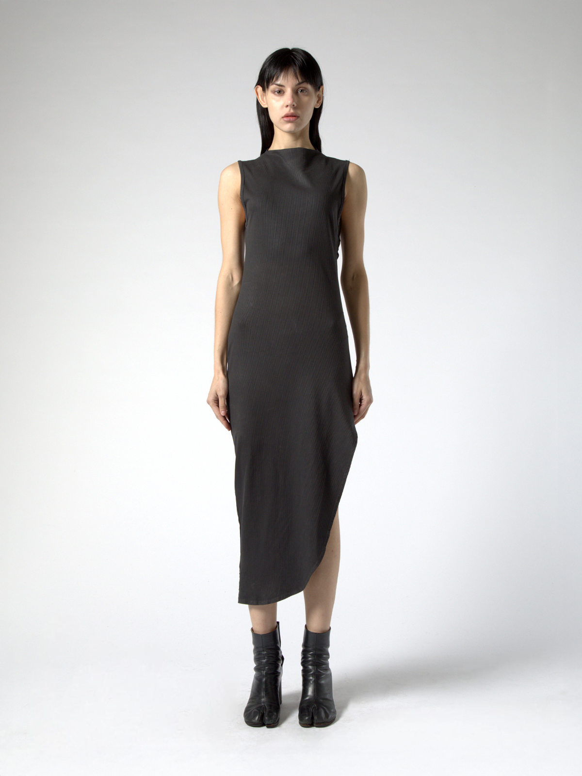 SLEEVELESS ASYMMETRIC MINI DRESS