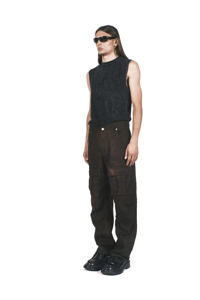 DARK BROWN CARGO PANTS