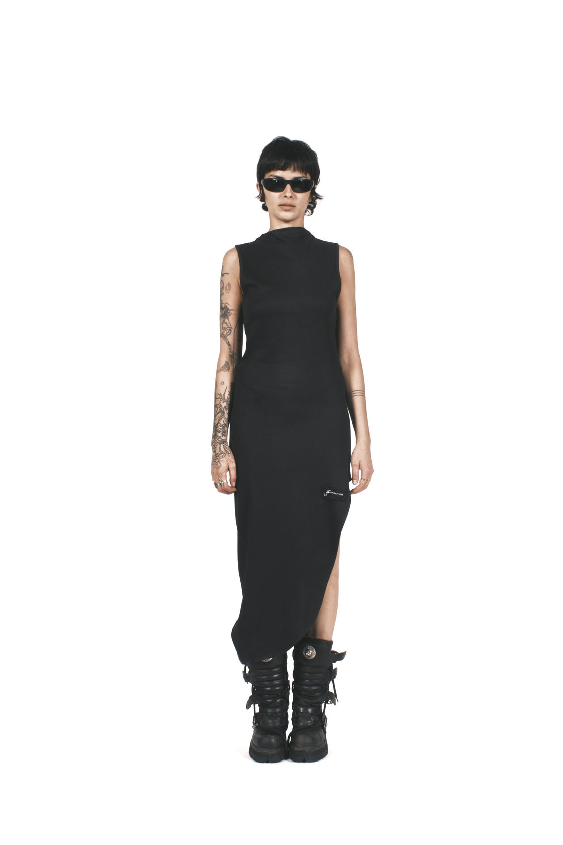 BLACK ASYMMETRIC DRESS