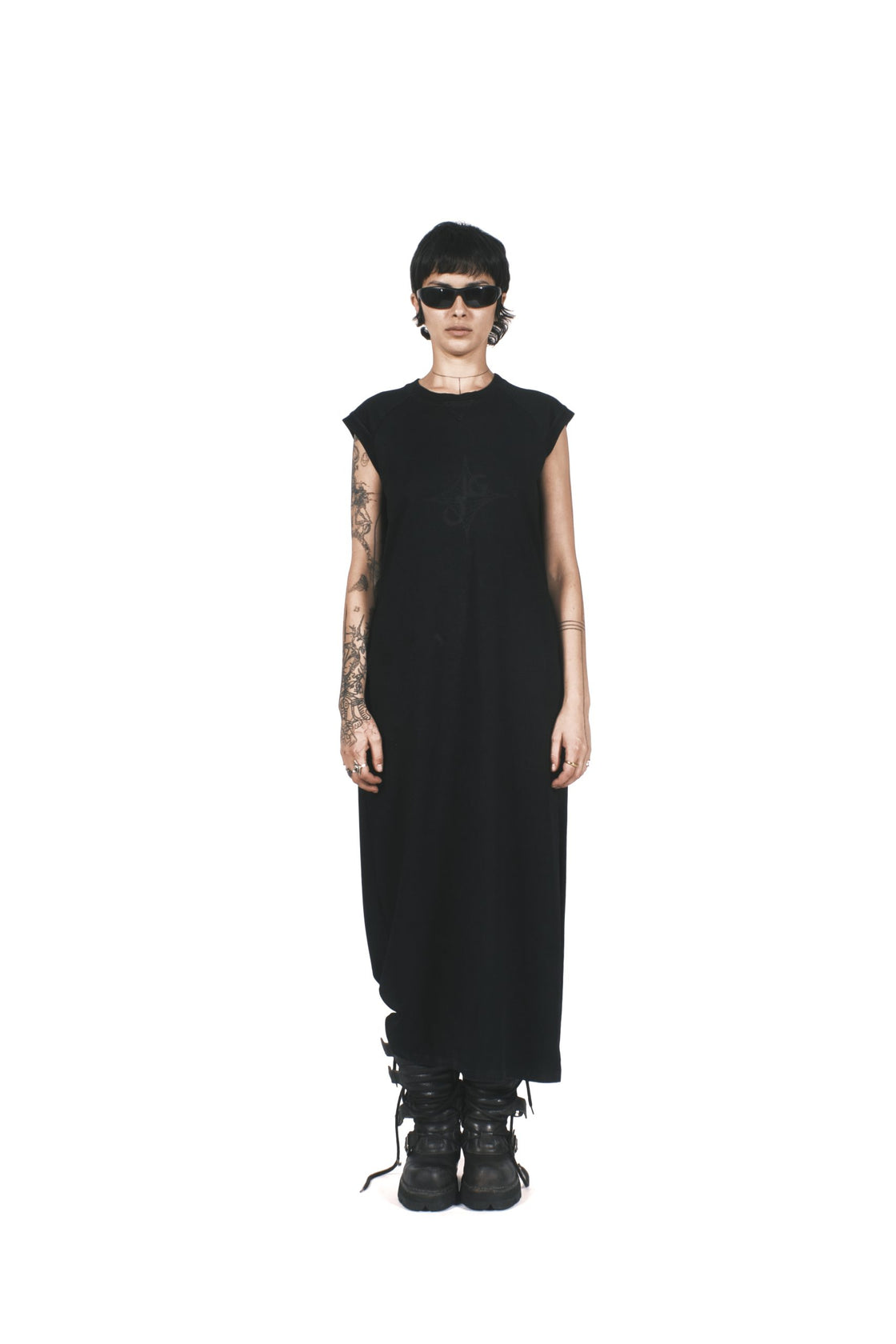 BLACK JERSEY LONG DRESS