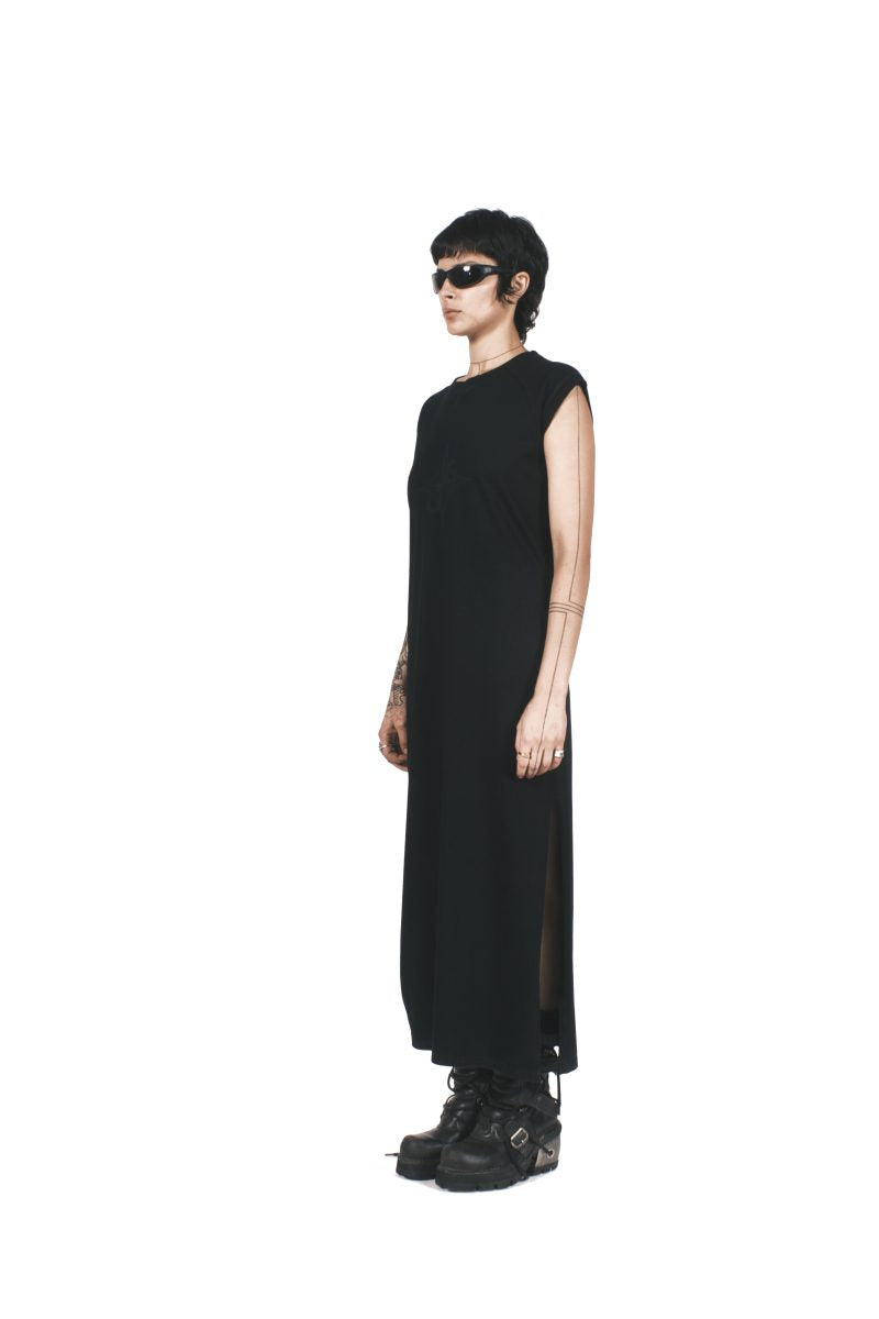 BLACK JERSEY LONG DRESS