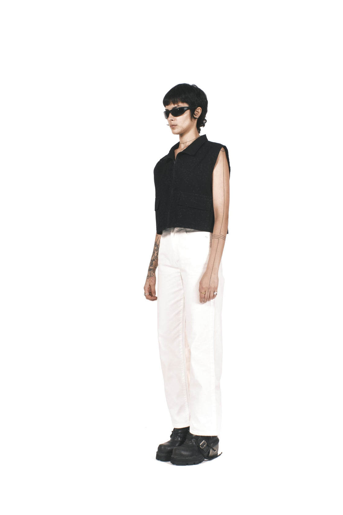 WHITE DENIM COTTON PANTS