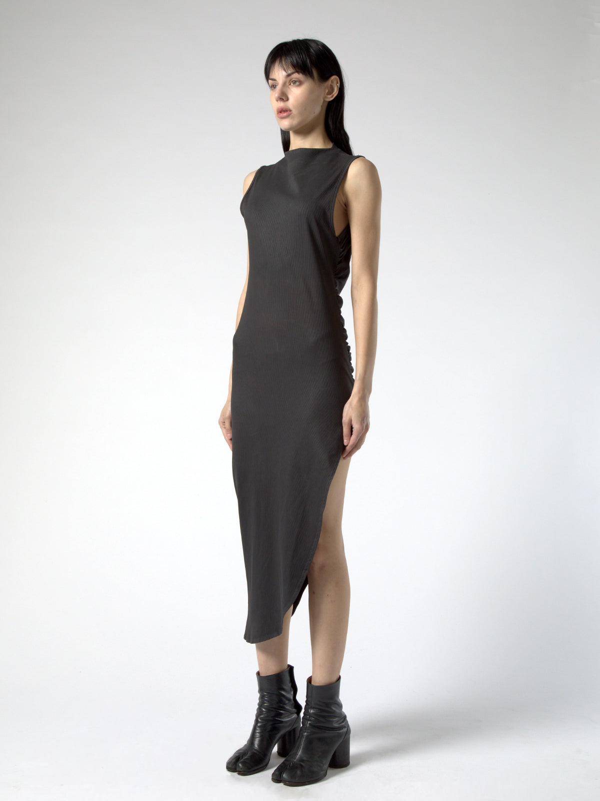 SLEEVELESS ASYMMETRIC MINI DRESS