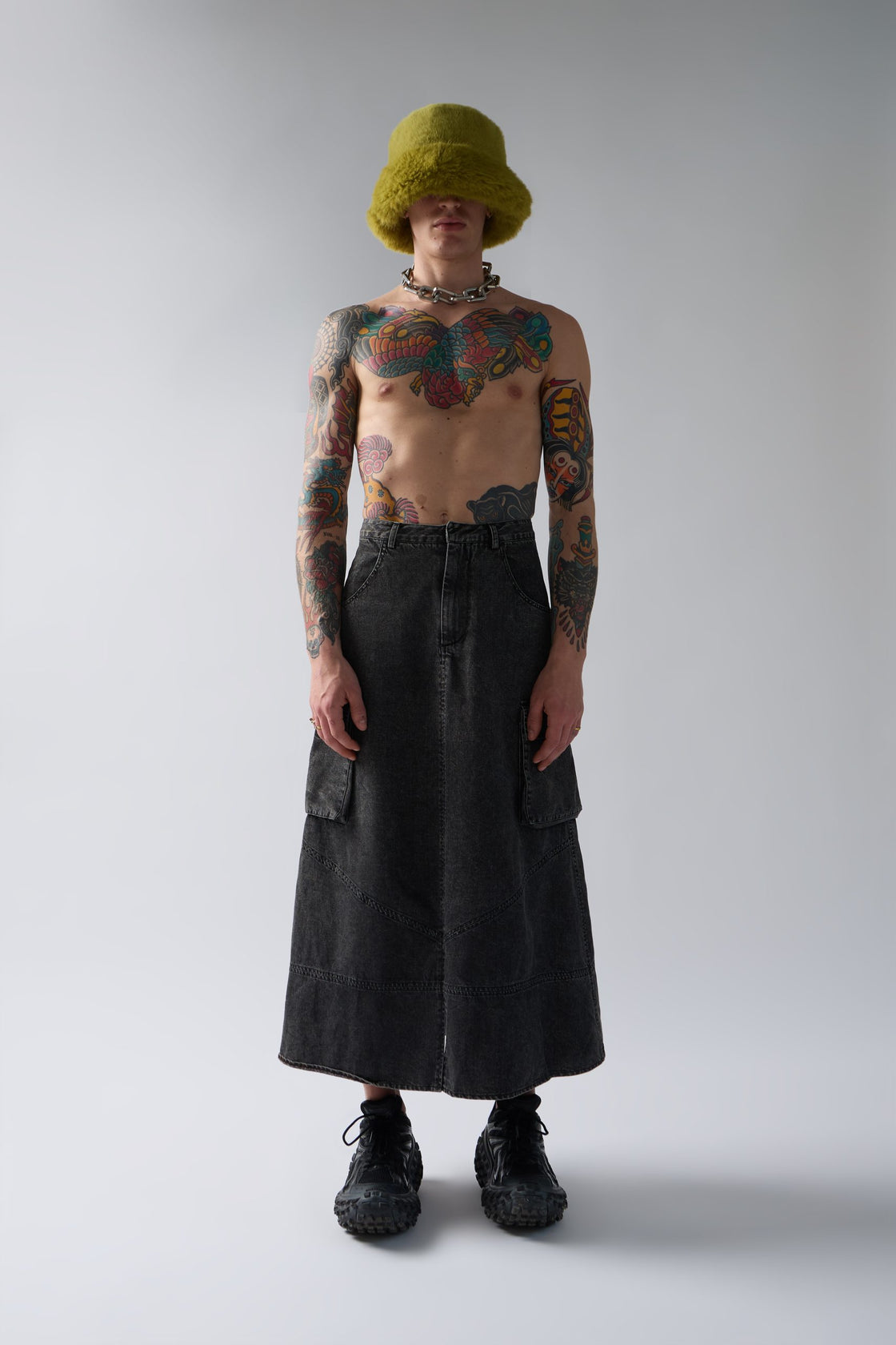 ACID WASH DENIM SKIRT