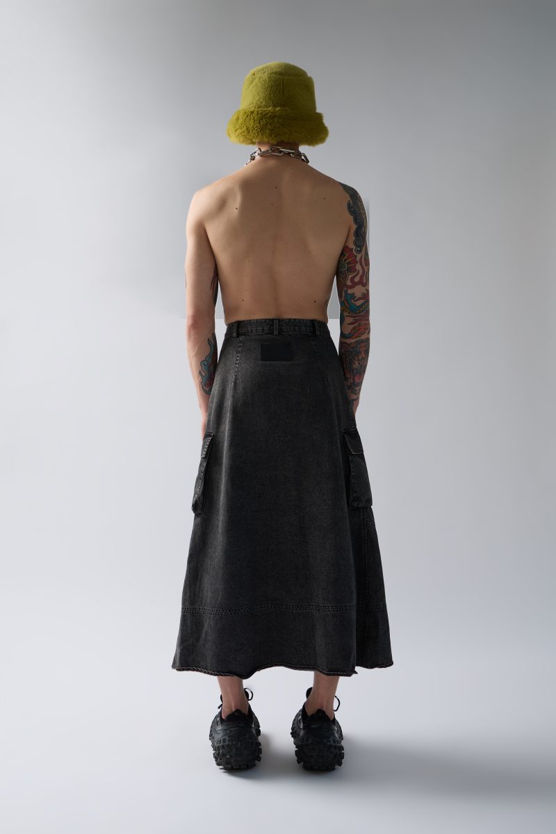 ACID WASH DENIM SKIRT