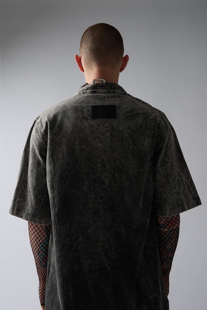 ACID WASH DENIM SHORTSLEEVE JACKET