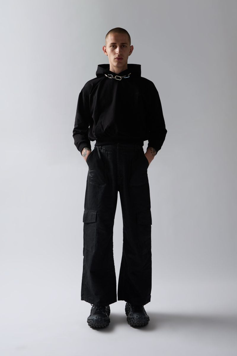 OVERSIZE DERMA BLACK PANTS