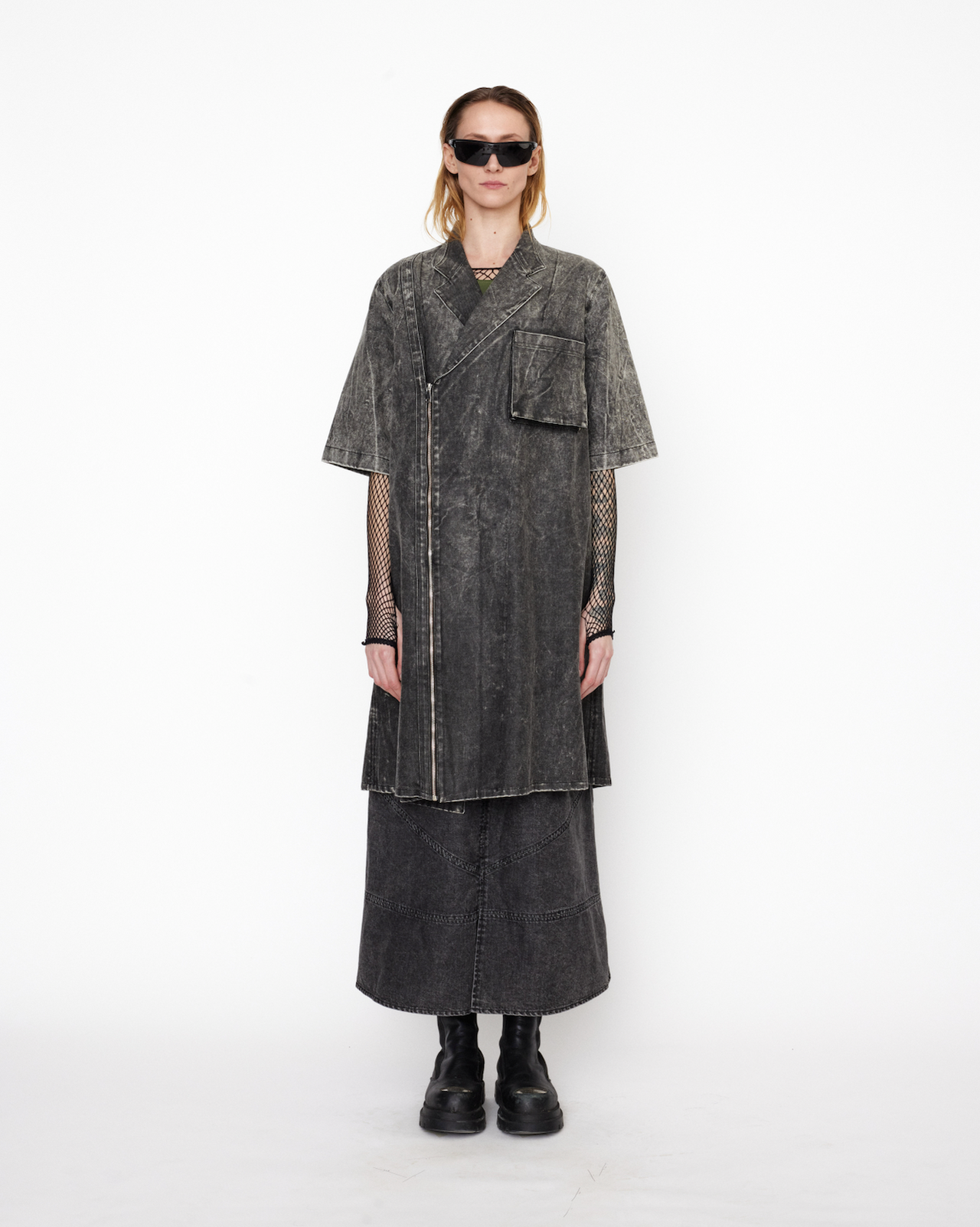 GAUHAR ALI DENIM LONG SHORTSLEEVE JACKET