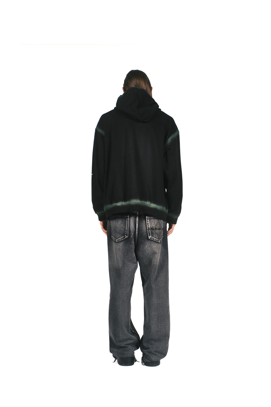 GREEN ACID SPRAY BLACK HOODIE
